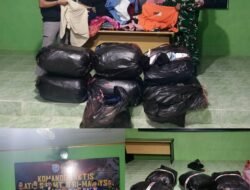 *Satgas Pamtas RI-Malaysia Yonarmed 19/Bogani Gagalkan Penyelundupan 7 Koli Ball Press Illegal di Jalur Tikus Entikong*