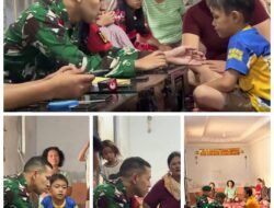 Wujud Kepedulian Humanis, Pos Kotis Satgas Yonarmed 13/Nanggala Bersama Dokter Gelar Pelayanan Kesehatan Door-to-Door di Desa Semuntik
