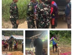 Wujud Kepedulian TNI, Satgas Pamtas RI-PNG Kewilayahan Yonif 147/KGJ Bantu Pemakaman Masyarakat Kampung Ururu di Distrik Yamor