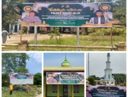Polsek Bangko Pusako Pasang Spanduk Tabligh Akbar UAS, Kapolres Rohil Ajak Masyarakat Hadir