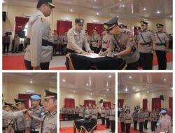 Kapolres Pimpin Sertijab Kasat Binmas dan 6 Kapolsek Jajaran Polres Kampar