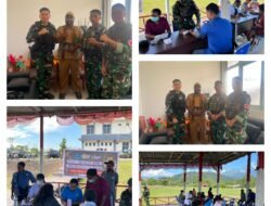 Satgas Pamtas Yonif 645/Gty Bersama Puskesmas Elelim Gelar Yankes Gratis Bagi Masyarakat Distrik Elelim