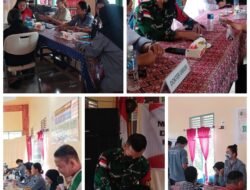 Sinergi Layani Masyarakat Perbatasan, Pos Seriang Satgas Yonarmed 13/Nanggala Gelar Pengobatan Gratis Bersama Dokter Satgas dan Tenaga Kesehatan Badau