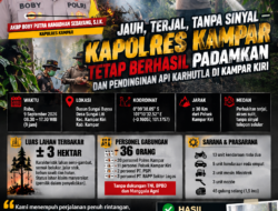 Jauh, Terjal, Tanpa Sinyal — Kapolres Kampar Tetap Berhasil Padamkan dan pendinginan Api Karhutla di Kampar Kiri