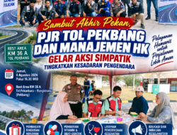 Sambut Akhir Pekan, PJR Tol Pekbang dan Manajemen HK Gelar Aksi Simpatik Tingkatkan Kesadaran Pengendara