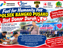 Fuel for Humanity PHR, Polsek Bangko Pusako Ikut Donor Darah