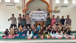 Polsek Kubu Polres Rokan Hilir Bagikan Santunan ke 46 Anak Yatim, Lanjut Tanam Pohon di halaman Masjid