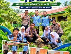 Polres Rohil Tanamkan Peduli Lingkungan ke Pelajar, Green Policing Masuk Sekolah   