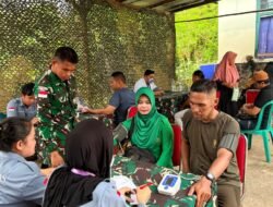 Sambut Semarak HUT Ke-81 TNI, Satgas Yonarmed 13/Nanggala Pos Kotis Gelar Rangkaian Kerja Bakti, Jalan Sehat, Senam Bersama, dan Bakti Kesehatan Perbatasan