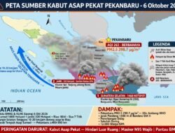 Asap Pekat Selimuti Pekanbaru, Diduga Dominan Kiriman dari Sumsel dan Jambi